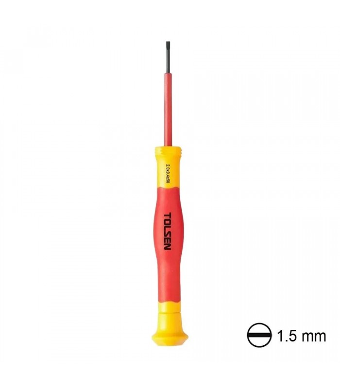 Tolsen 1.5 x 0.23mm Slotted Insulated Precision Screwdriver