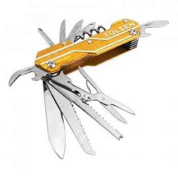 Couteau de poche multifonction TOLSEN 15-en-1 avec manche en aluminium