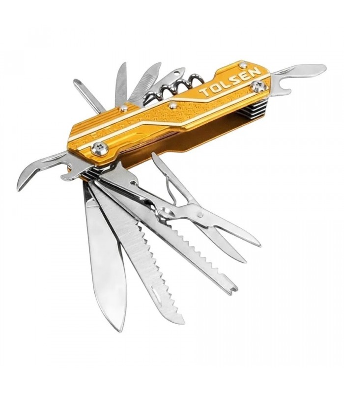 Couteau de poche multifonction TOLSEN 15-en-1 avec manche en aluminium Couteau de poche multifonction TOLSEN 15-en-1 avec manche en aluminium