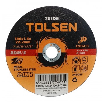Tolsen Cut-off Wheel for Metal and Stainless Steel - Type 41 - 7 in X 1/25 in X 7/8 in