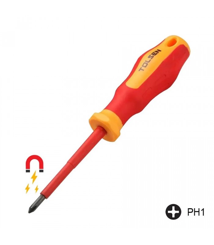 Tolsen Magnetic Insulated PH1 Phillips Screwdriver - 80mm