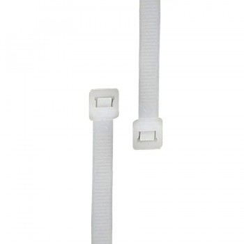 Tolsen Attaches autobloquantes en nylon 8 po. - Blanc - Paquet de 100