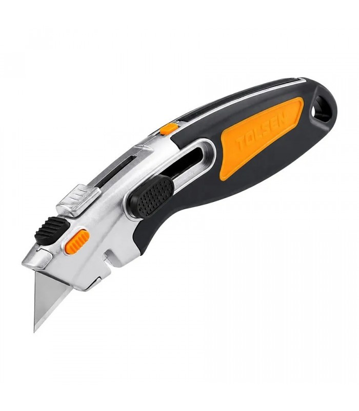 TOLSEN Retractable Blade Utility Knife with 3 SK2 Blades - 19 mm