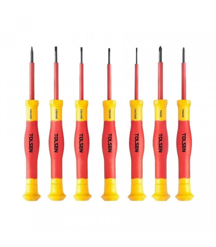 Tolsen Slotted and Phillips Insulated Precision Screwdriver Set - 7 pieces