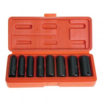 Tooltech FirmGrip Jeu de 9 douilles à chocs profondes métriques 3/8 po avec étui Cr-V