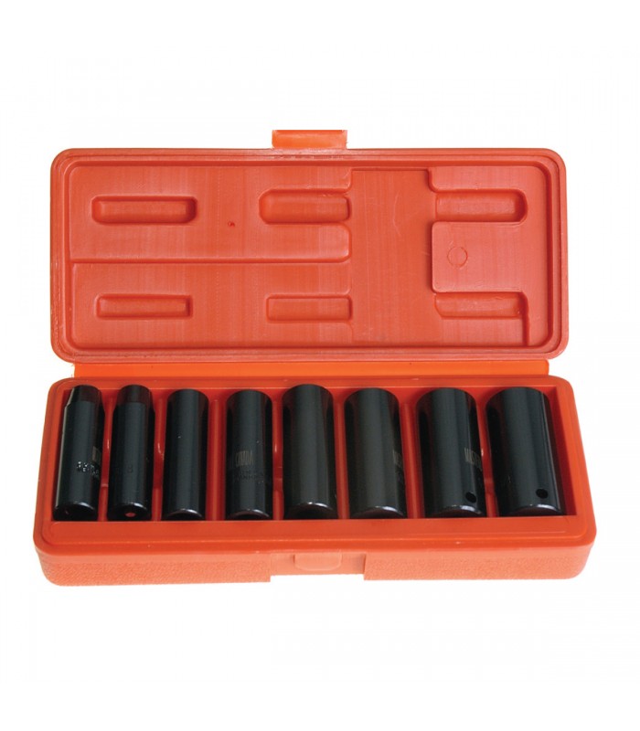 Tooltech FirmGrip Jeu de 9 douilles à chocs profondes métriques 3/8 po avec étui Cr-V