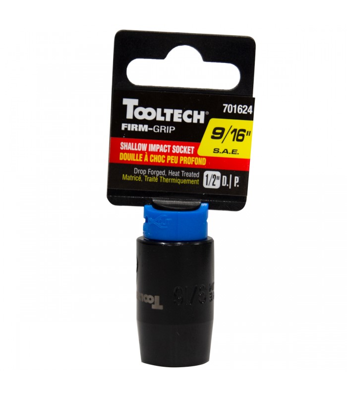 Tooltech FirmGrip Shallow Impact Socket 9/16 in x 1/2 in Drive Cr-V - SAE