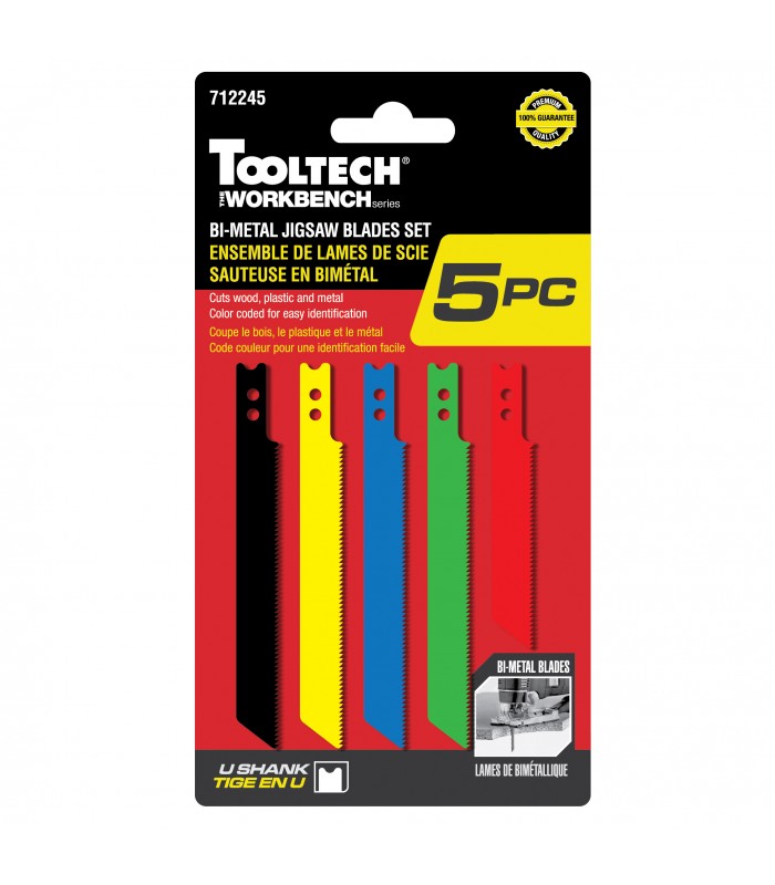 ToolTech Ensemble de lames de scie sauteuse bimétalliques - Paquet de 5