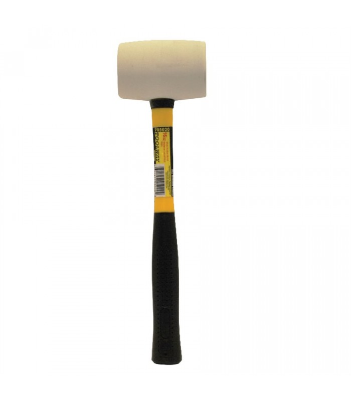 ToolTech Rubber Mallet White 24 oz. Fiberglass Handle