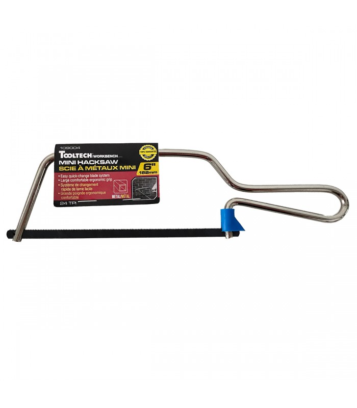 Tooltech Workbench Mini scie à métaux 6 po (152 mm) 24 dents par pouce (TPI)