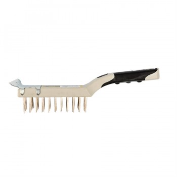 Tooltech Xpert BBQ Cleaning Brush SS Wire with Scraper Wood Handle