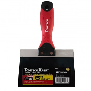 ToolTech Xpert Drywall Taping Knife Soft Handle Flex Blue Steel Blade 6in (150mm)