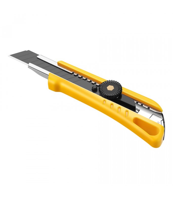 ToolTech Xpert Couteau utilitaire robuste, lame cassable de 18 mm, jaune