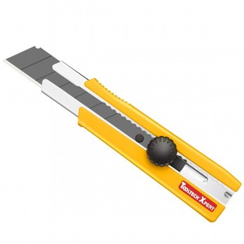 ToolTech Xpert Heavy Duty Utility Knife 25mm Snap-Off Blade Yellow