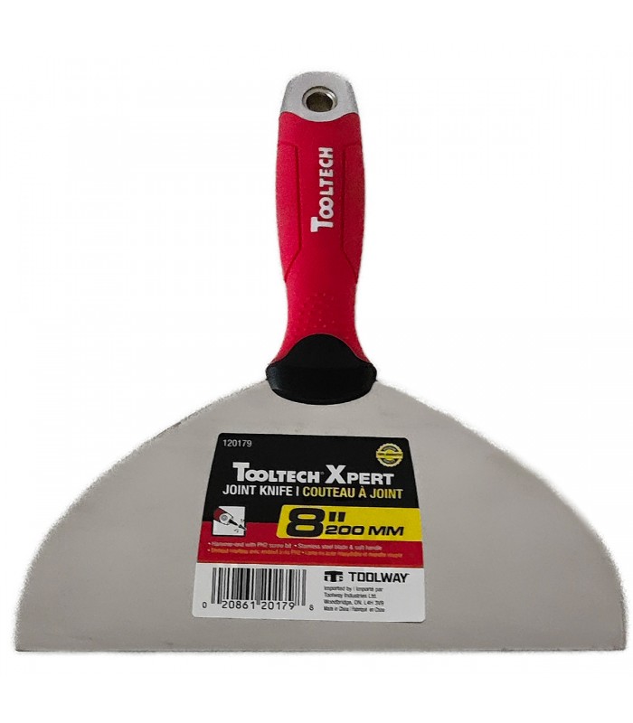 ToolTech Xpert Couteau à joint, manche souple, lame en acier inoxydable avec embouts marteau, 200 mm (8 po)