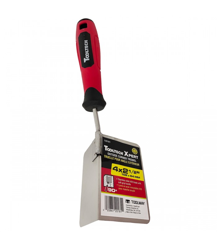 ToolTech Xpert Truelle d'angle extérieure 4 po x 2 1/2 po, lame en acier inoxydable