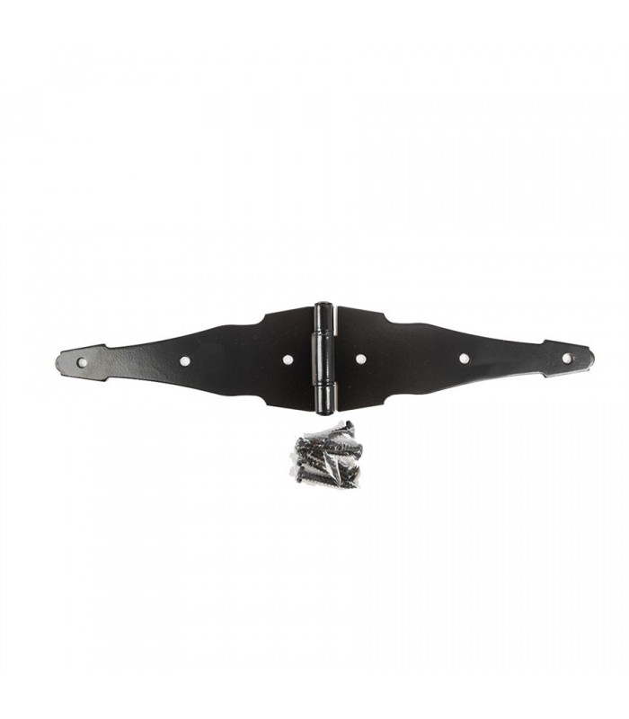 Tough Guard 8 in.Heavy Duty Decorative Strap Hinge - Black