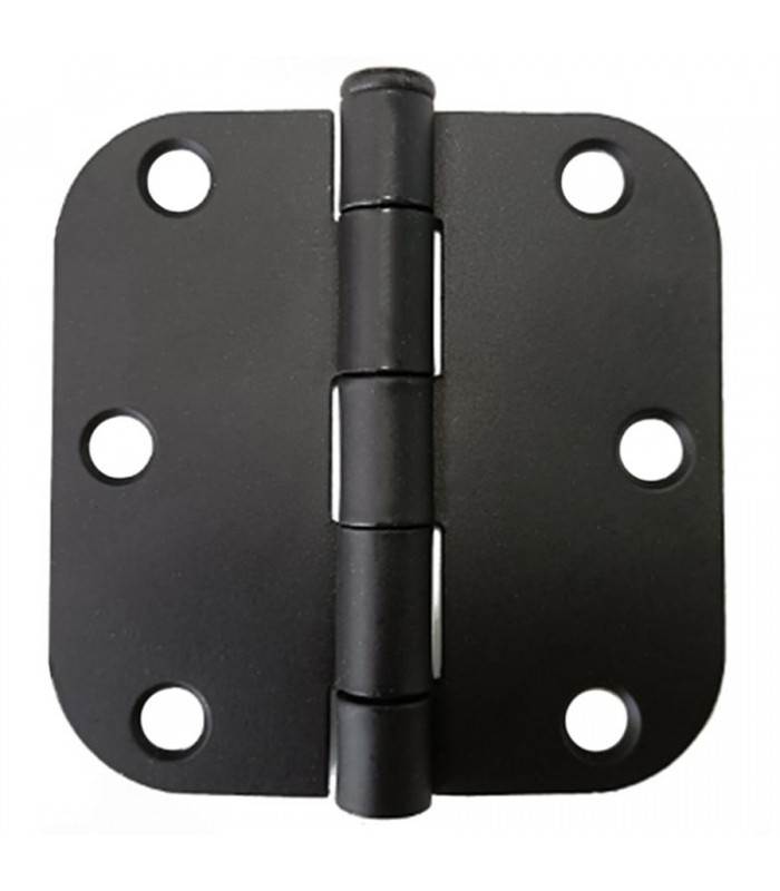 Tough Guard Charnière de porte 3-1/2 po x 3-1/2 po coin rond 5/8 po acier noir - Paquet de 2