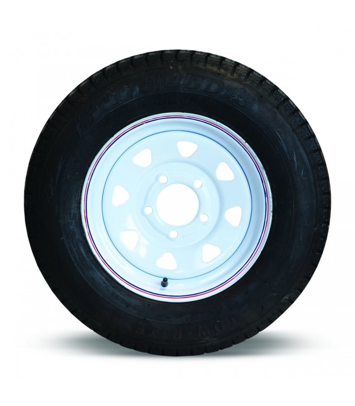 Tow-Rite RDG3728-WS5 - Tire & Rim 4.8 X12 LRC White Spoke 3.19