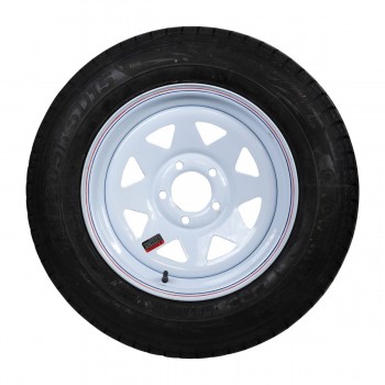Tow-Rite RDG3736-WS5 - Pneu et jante ST205/75D15 LRC Triangle blanc 3.19