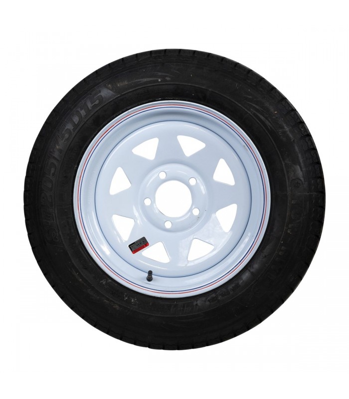 Tow-Rite RDG3736-WS5 - Tire & Rim ST205/75D15 LRC White Spoke 3.19