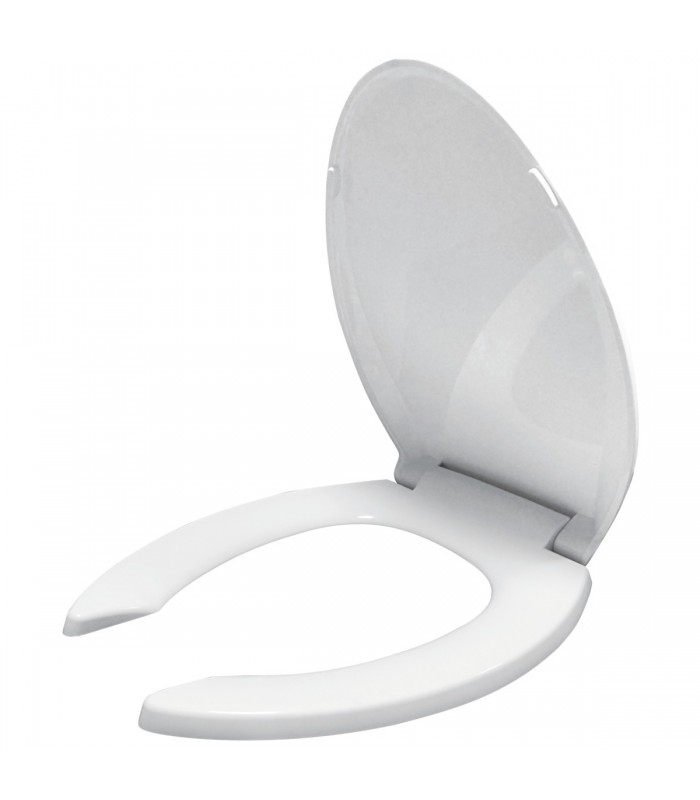 ToWo Siège de toilette allongé avec couvercle blanc