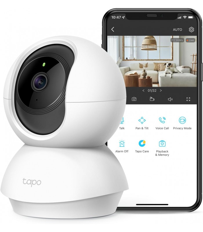 TP-Link Tapo 2K Pan/Tilt Indoor Security WiFi Camera, Baby & Pet Camera w/ 360° Motion Tracking