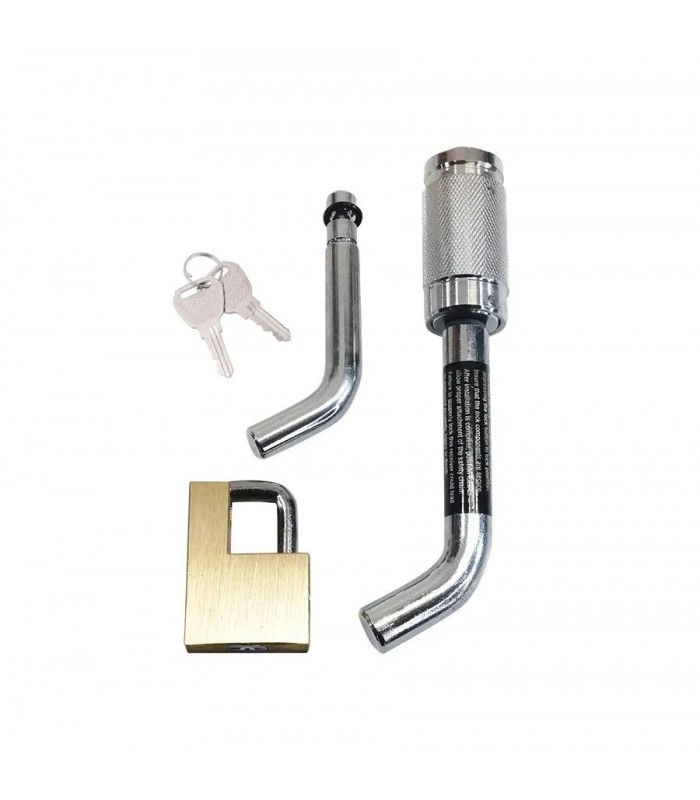 Trailer Hitch Lock and Coupler Combo with Padlock and 2 Keys - 1/2 in. and 5/8 in.