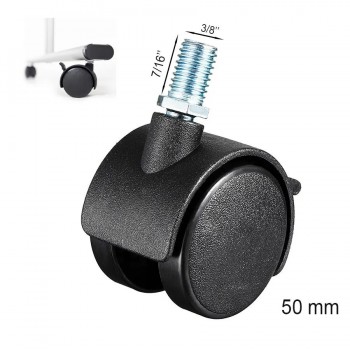 Twin Wheel Caster with Brake - 50 mm
