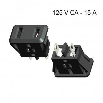 Prise d′alimentation CA à montage sur panneau type A - 125 V - 15 A