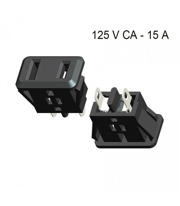 Type A Panel Mount AC Power Socket - 125 V - 15 A