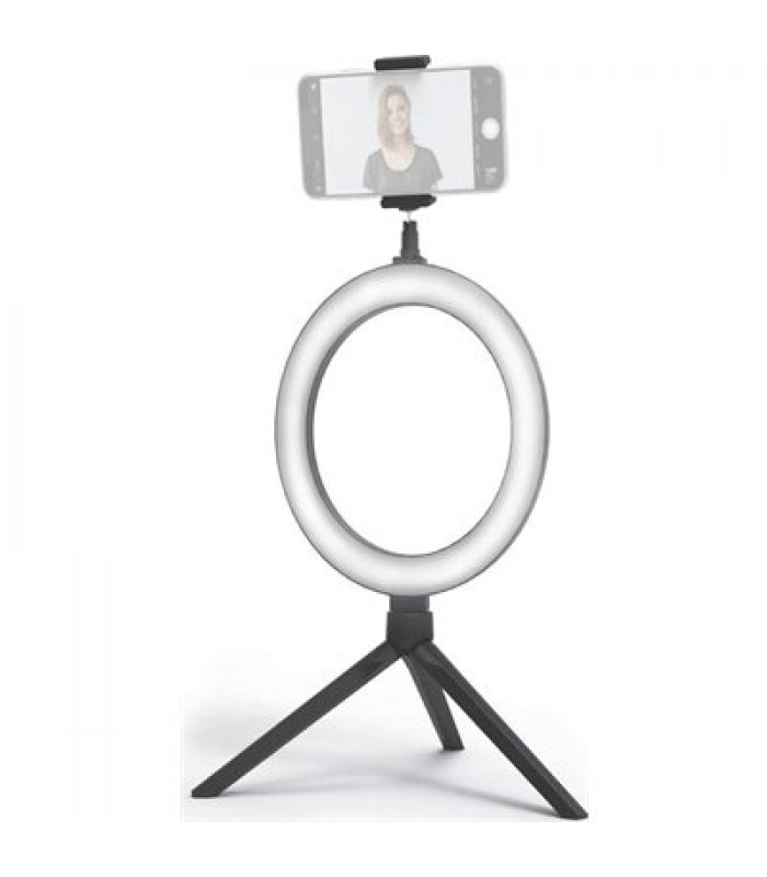 Tzumi HaloLight 8 in. Portable LED Ring Light w/ Desktop Stand & Phone Holder