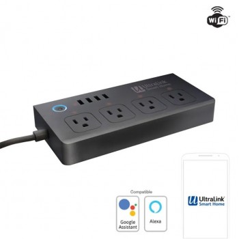 UltraLink Smart Surge Bar 4 Outlets and 4 USB Ports - Wi-Fi - 125 V - 2200 Joules