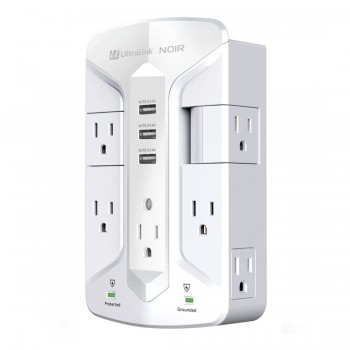 Ultralink ULN700XRW Surge Protector 7 Outlets – 3 USB White