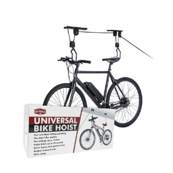 Palan à vélo universel pour plafonds jusqu'à 13 pieds.