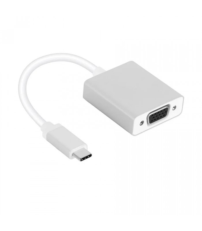 Adaptateur USB-C mâle à VGA femelle HD - Blanc Adaptateur USB-C mâle à VGA femelle HD - Blanc
