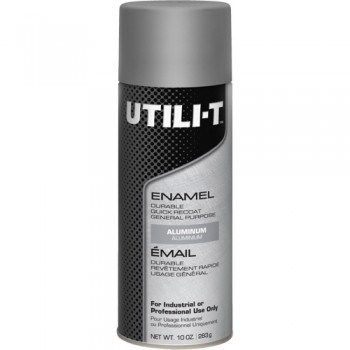 UTILI-T General Purpose Enamel Spray Paint, Aluminum, Gloss, 10 oz./283 g, Aerosol Can 