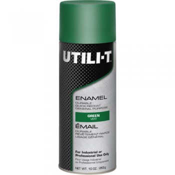 UTILI-T General Purpose Enamel Spray Paint, Green, Gloss, 10 oz./283 g, Aerosol Can