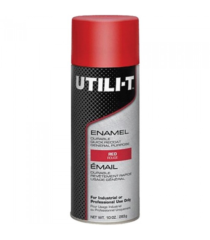 UTILI-T General Purpose Enamel Spray Paint, Red, Gloss, 10 oz./283 g, Aerosol Can