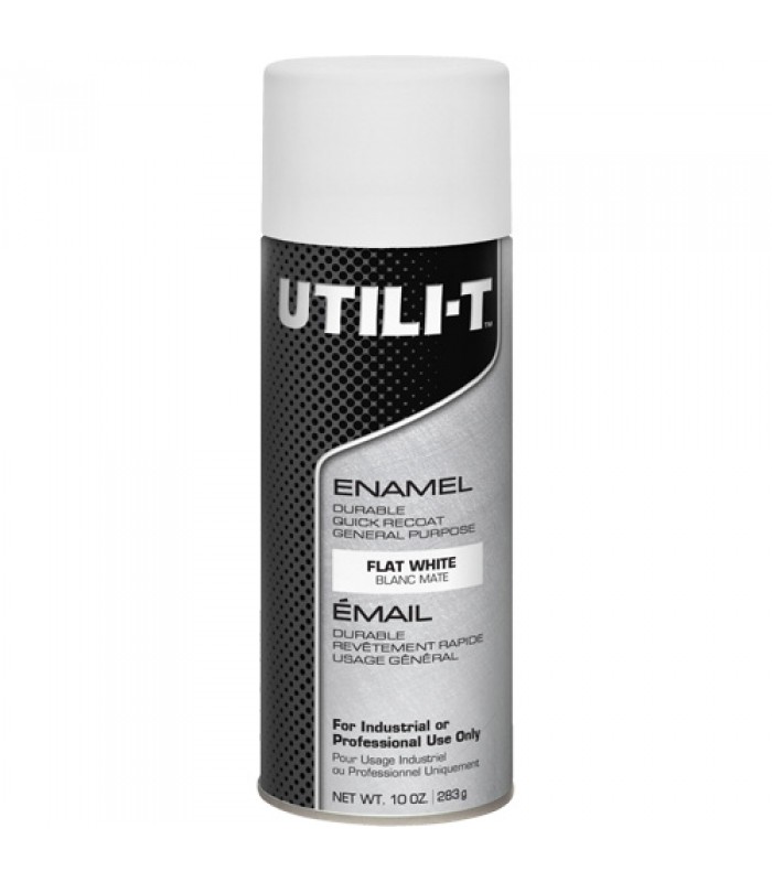 UTILI-T General Purpose Enamel Spray Paint, White, Flat, 10 oz./283 g, Aerosol Can