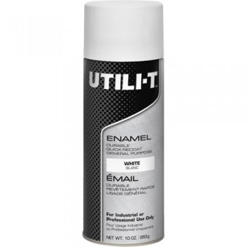 Peinture-émail en aérosol polyvalent UTILI-T, Blanc, Brillant, 10 oz/283 g, Canette aérosol