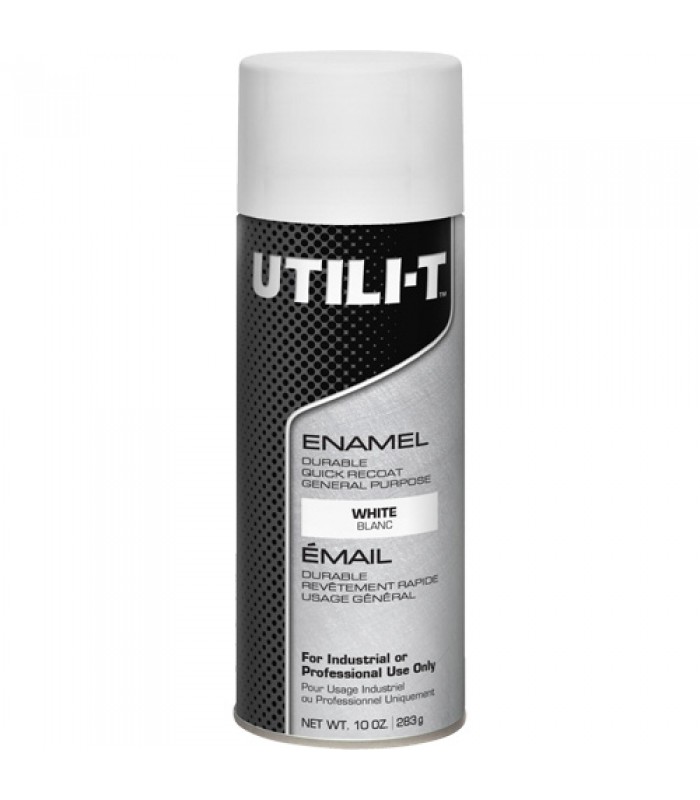 UTILI-T General Purpose Enamel Spray Paint, White, Gloss, 10 oz./283 g, Aerosol Can