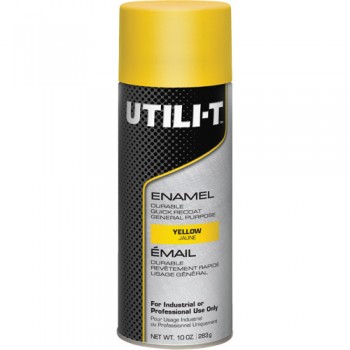 UTILI-T General Purpose Enamel Spray Paint, Yellow, Gloss, 10 oz./283 g, Aerosol Can