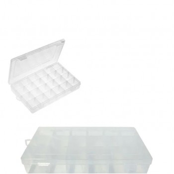 Coffret de rangement avec 24 compartiments amovibles - 27 cm X 18 cm X 4 cm