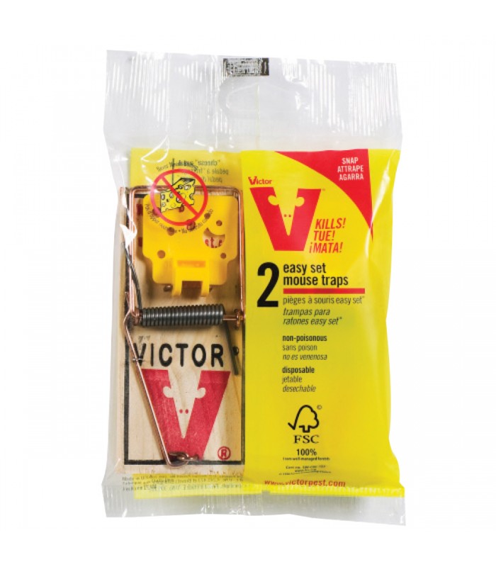 Victor Piège à souris en bois avec pédale parfumée - Paquet de 2