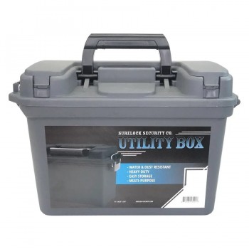 Coffre étanche en polypropylène renforcé avec plateau amovible - 260 mm x 381 mm x 197 mm - Gris