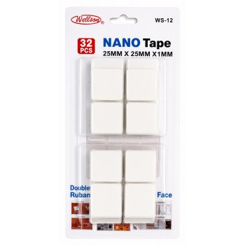 Wellson Ruban nano 25 mm x 25 mm x 1 mm - 32 pièces