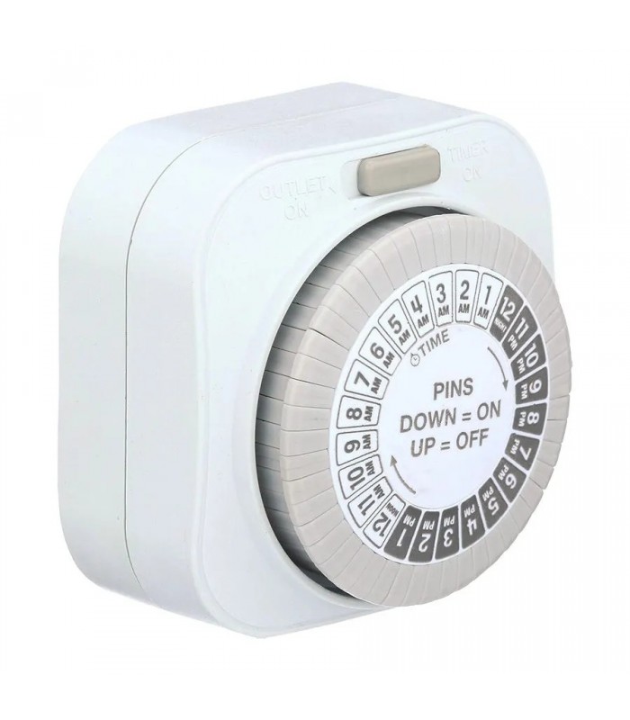 Minuterie mécanique enfichable intérieure WESTEK - 1 prise - 24 heures Minuterie mécanique enfichable intérieure WESTEK - 1 prise - 24 heures