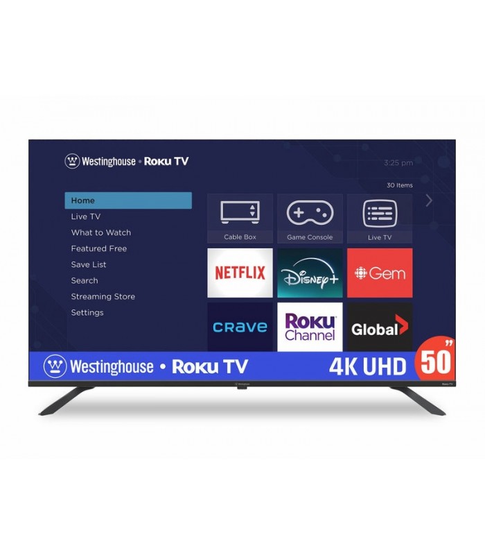 Westinghouse 50 po. Téléviseur Intelligent 4K UHD Roku  - Recertifié