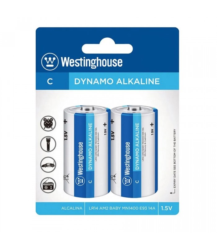 Westinghouse Pile C Dynamo Alcaline - 1.5 V - Paquet de 2